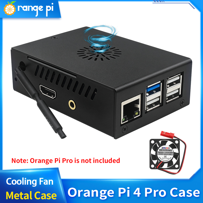 Pi Power Supply - Caja Metálica Negra Protectora para Orange