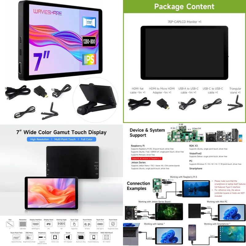 Pi Zero - Pantalla Táctil Capacitiva Aismartlink Waveshare de