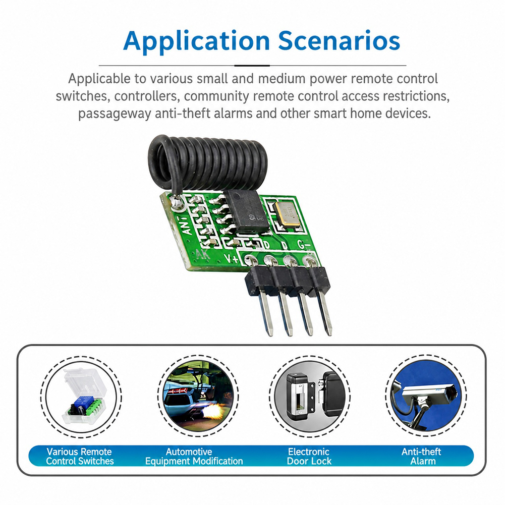 Arduino Kit - Módulo Receptor RF Superheterodino de 315MHz/433MHz,