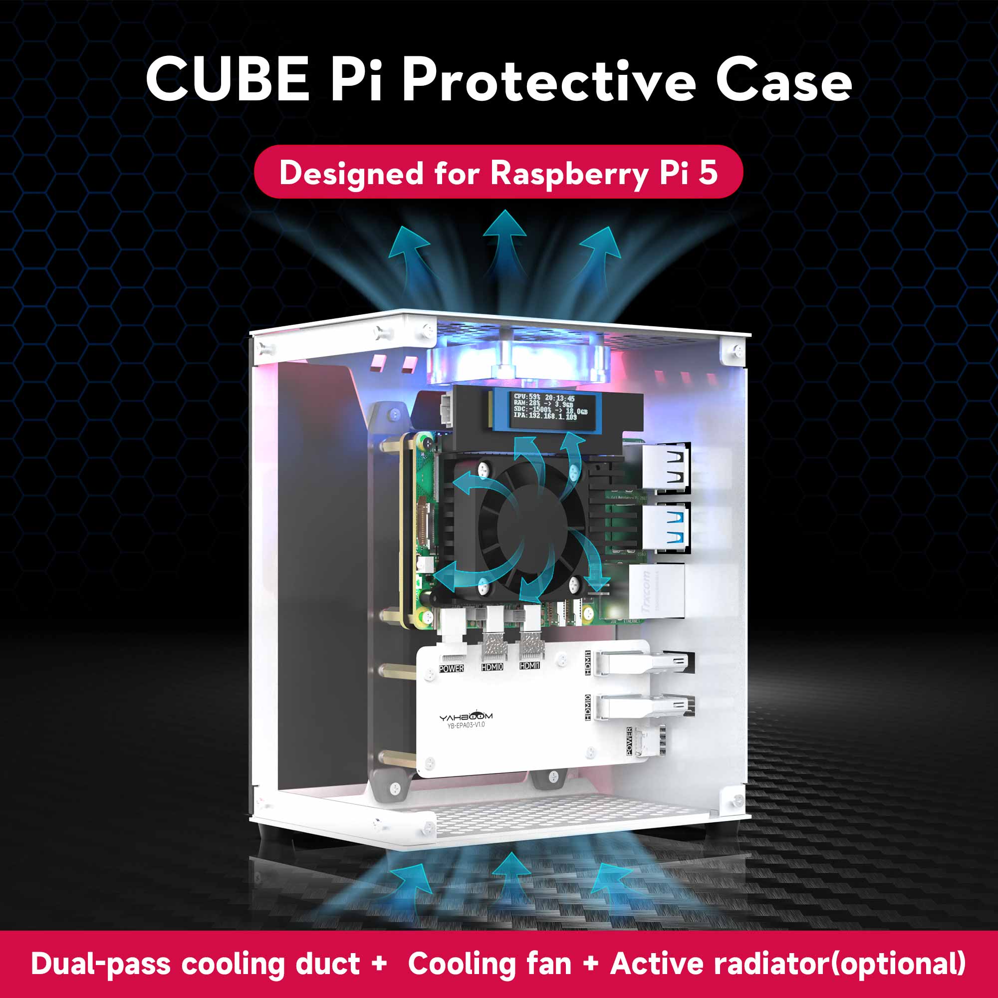 Pi 5 Case - Kit protector de carcasa Raspberry Pi