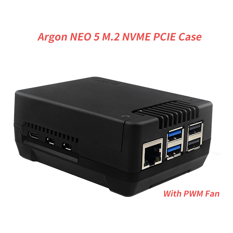 Caja PCIE Argon NEO 5 M.2 NVME - Pi Power Supply reseña y precio