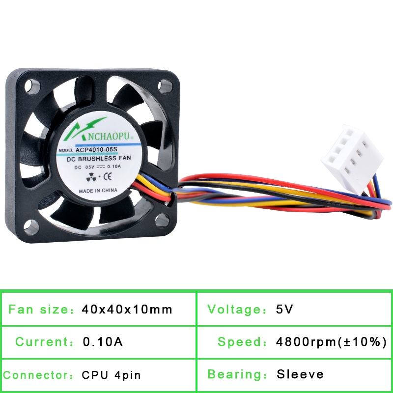 ANCHAOPU 4cm 40mm ventilador 4 - Pi 4 Case reseña y precio
