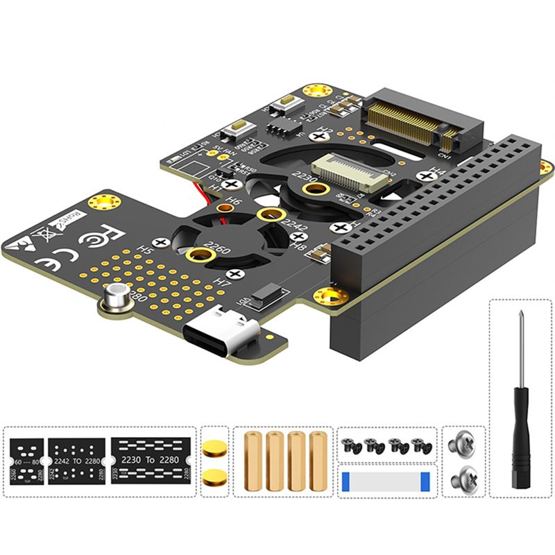 Adaptador PCIe a M.2 NVMe SSD  - Pi 5 Case reseña y precio