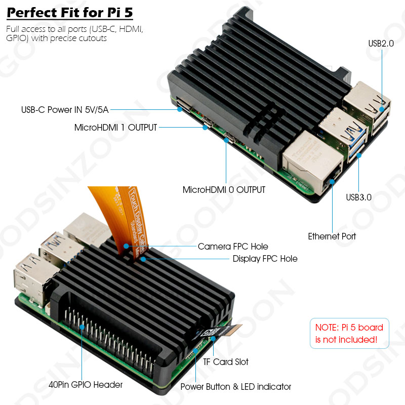 Caja de armadura de aluminio R - Pi 5 Case reseña y precio