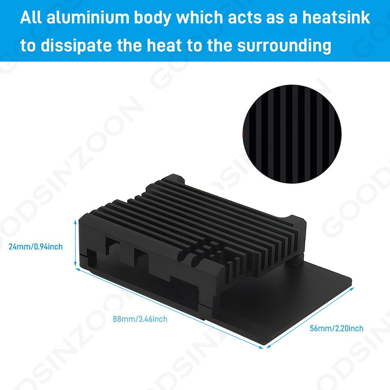 Caja de armadura de aluminio R - Pi 5 Case reseña y precio