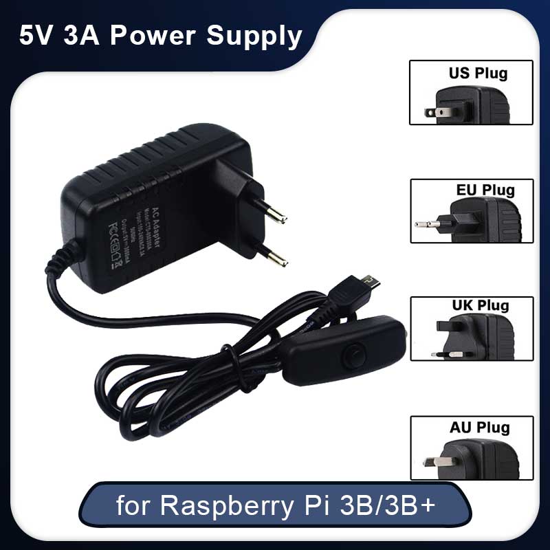 5V 3A Raspberry Pi 3 Modelo B  - Pi Power Supply reseña y precio
