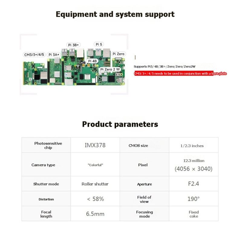 Cámara IMX378-190 de 12.3MP co - Pi Camera Module reseña y precio